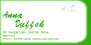 anna duffek business card